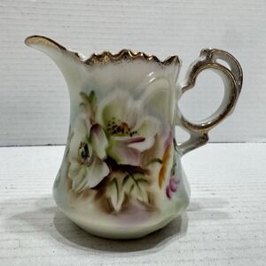 Lefton China Creamer NE 2563 To A Wild Rose Hand Painted Vintage Victorian Small